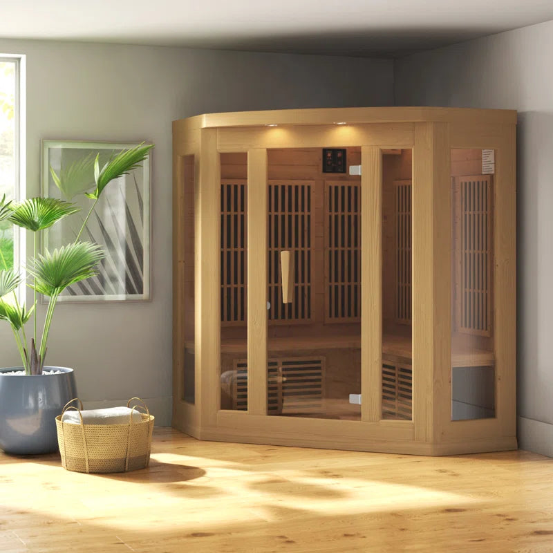 Maxxus 3 - Person Bluetooth Compatible FAR Infrared Sauna in Hemlock