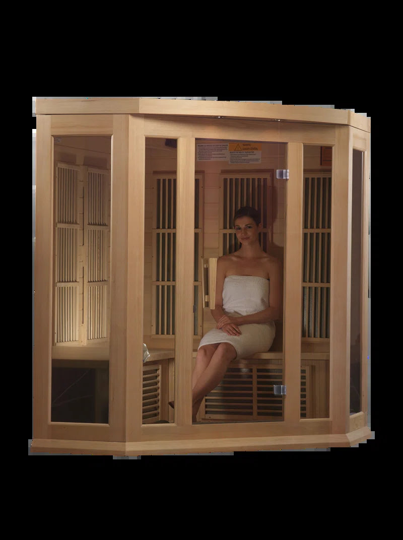 Maxxus 3 - Person Bluetooth Compatible FAR Infrared Sauna in Hemlock