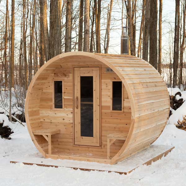 LeisureCraft Canadian Timber Elation 4-Person Barrel Sauna