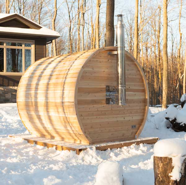 LeisureCraft Canadian Timber Elation 4-Person Barrel Sauna