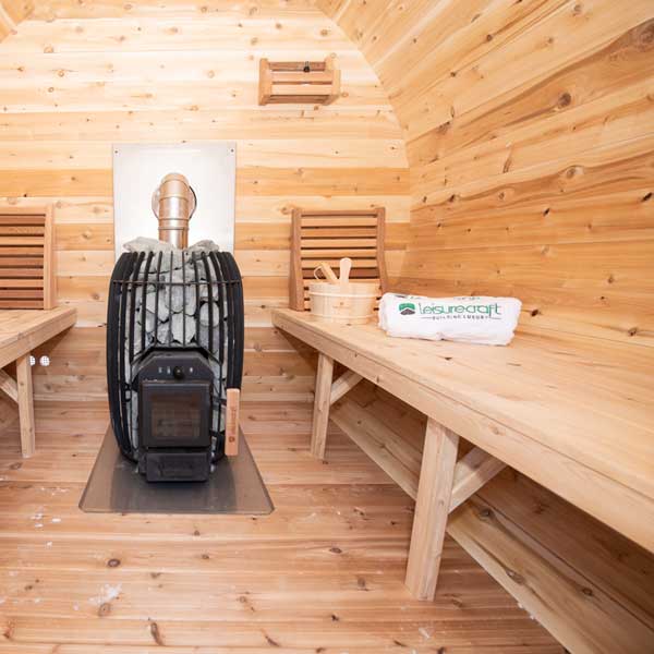 LeisureCraft Canadian Timber Elation 4-Person Barrel Sauna