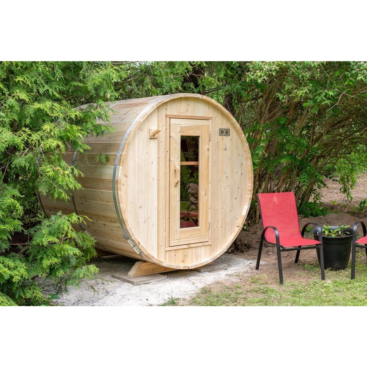 LeisureCraft LeisureCraft Canadian Timber CTC22W Harmony Barrel Sauna – 2–4 Person Outdoor Cedar Sauna