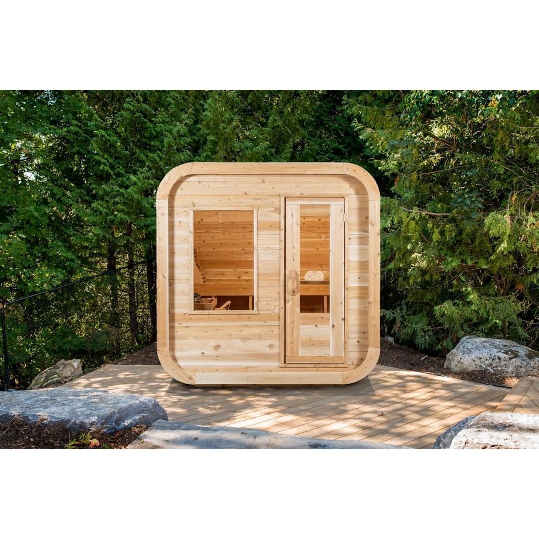 LeisureCraft Canadian Timber Luna Sauna – 2–4 Person Outdoor Cedar Cube Sauna