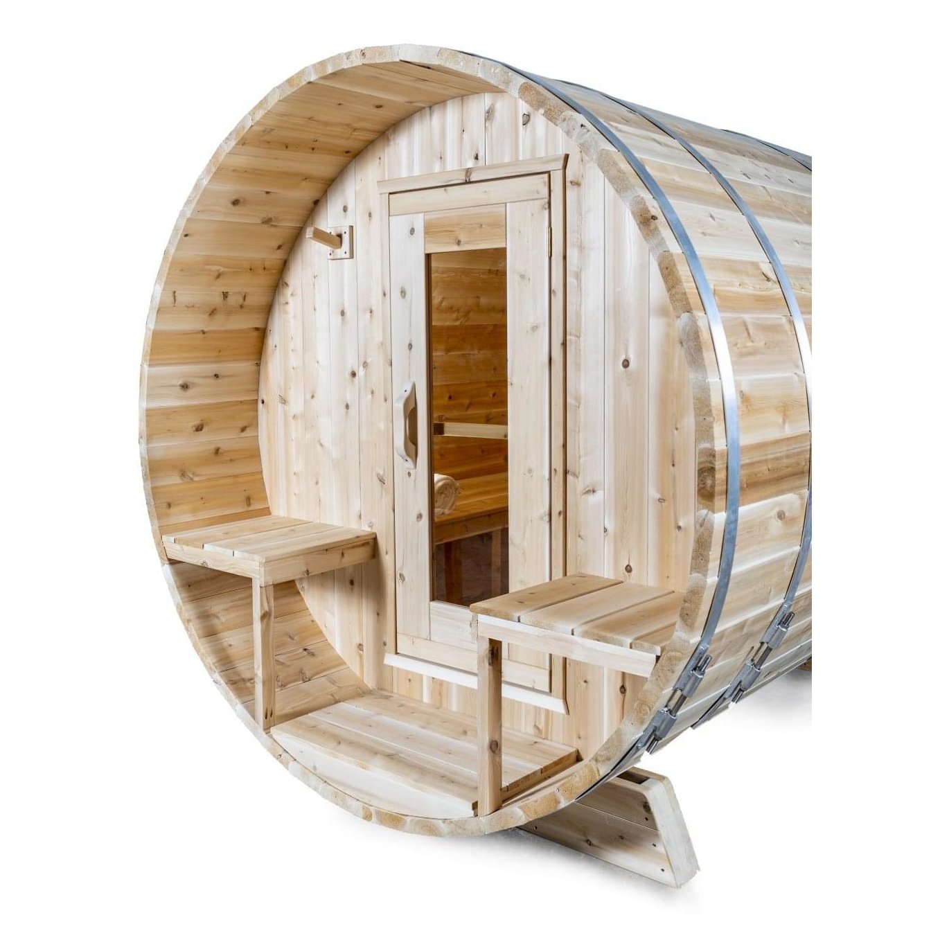 LeisureCraft Canadian Timber CTC2245W Serenity Barrel Sauna – 2–4 Person Outdoor Sauna