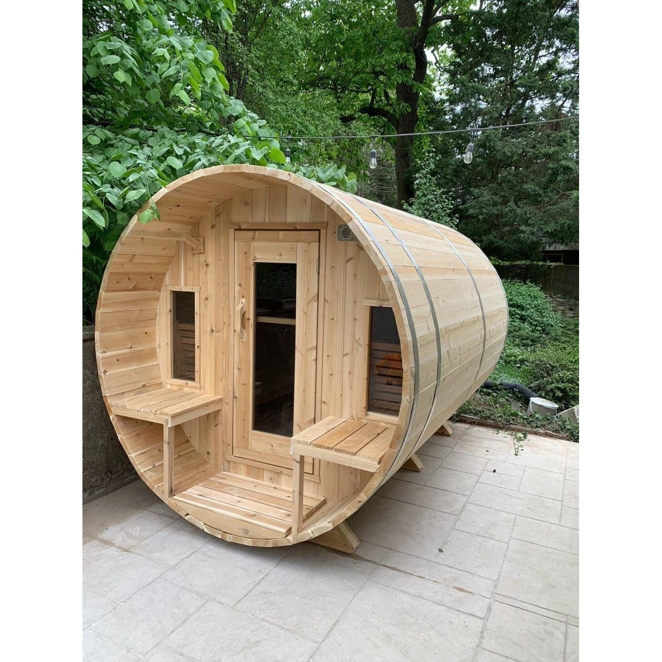 LeisureCraft Canadian Timber Tranquility Sauna (CTC2345W) – 2–6 Person Outdoor Barrel Sauna