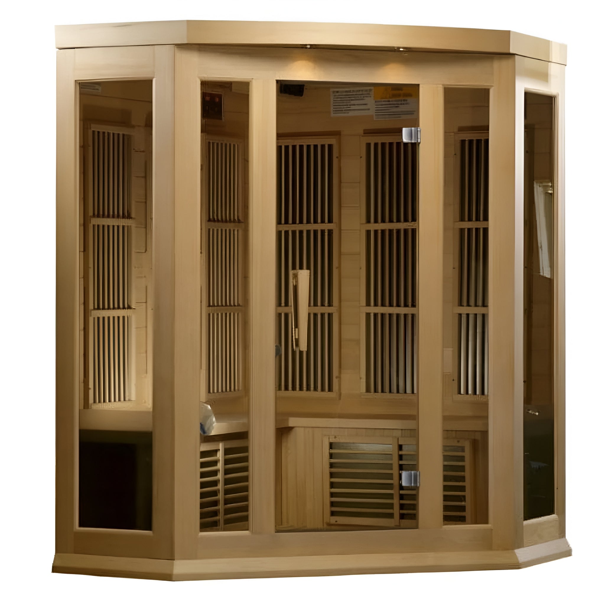3-Person Corner Low EMF (Under 8MG) FAR Infrared Sauna (Canadian Hemlock)