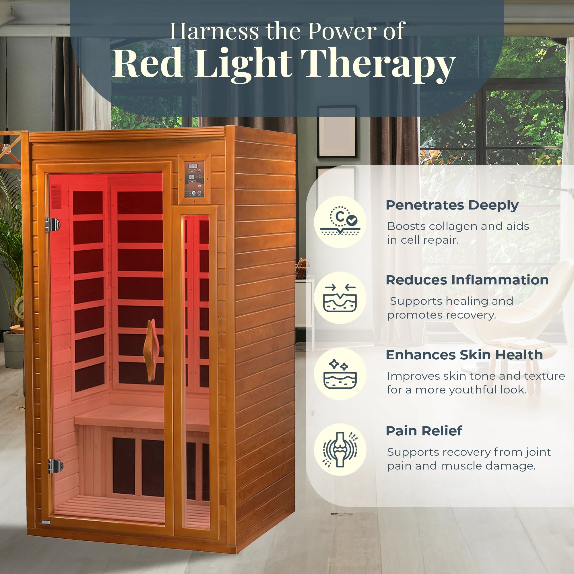 Barcelona 1 to 2 Person Low EMF FAR Infrared Home Sauna