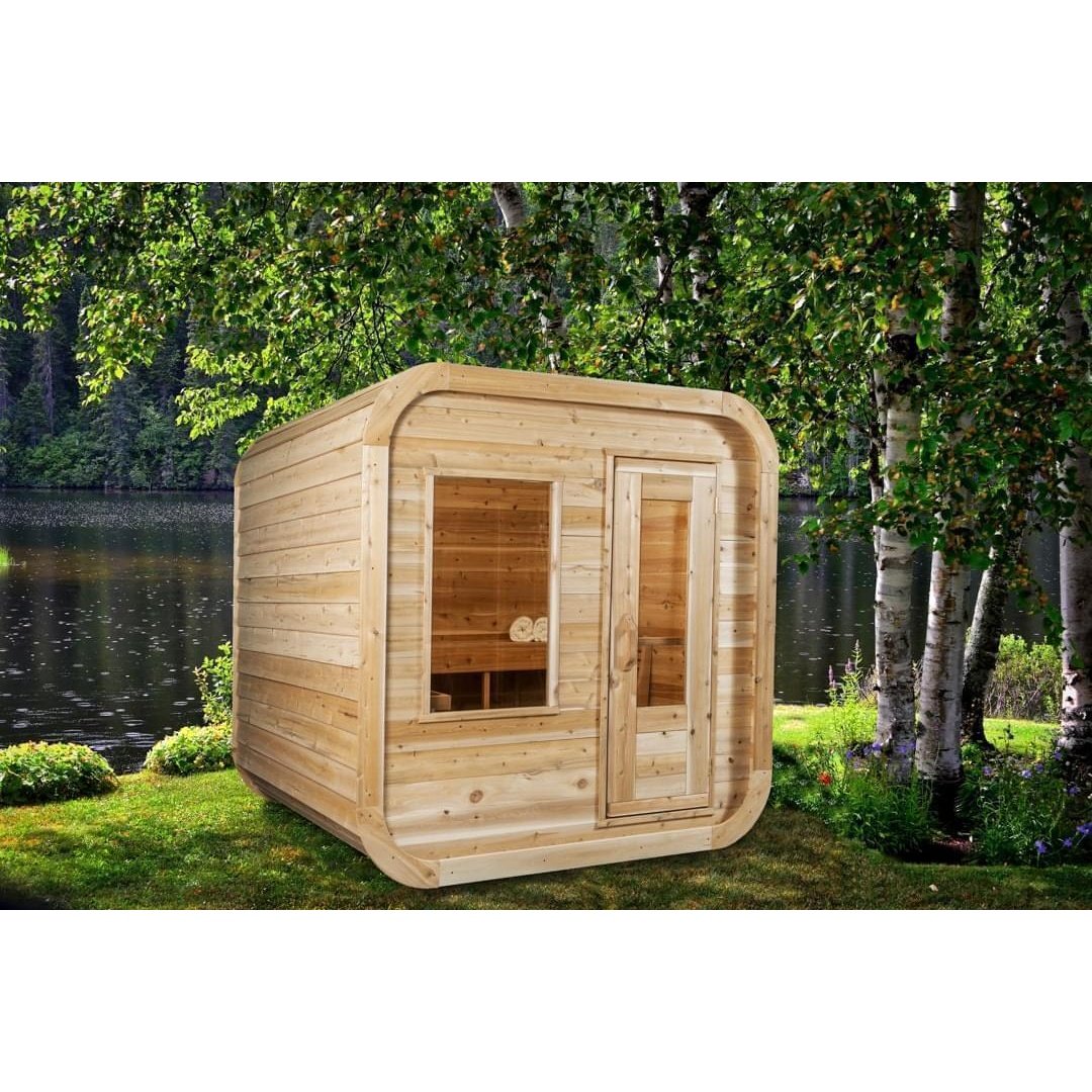 LeisureCraft Canadian Timber Luna Sauna – 2–4 Person Outdoor Cedar Cube Sauna