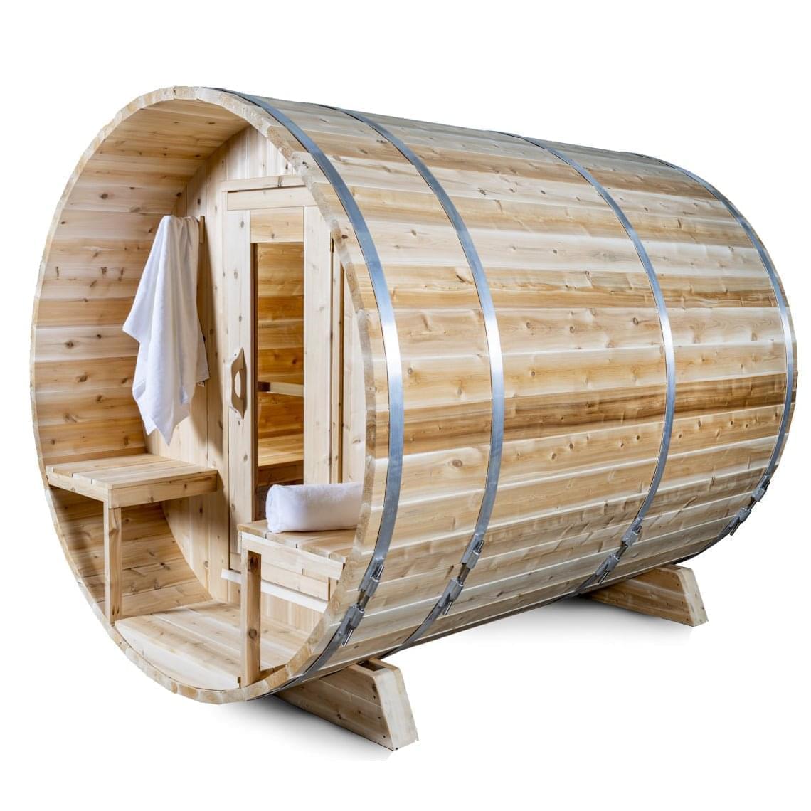 LeisureCraft Canadian Timber CTC2245W Serenity Barrel Sauna – 2–4 Person Outdoor Sauna