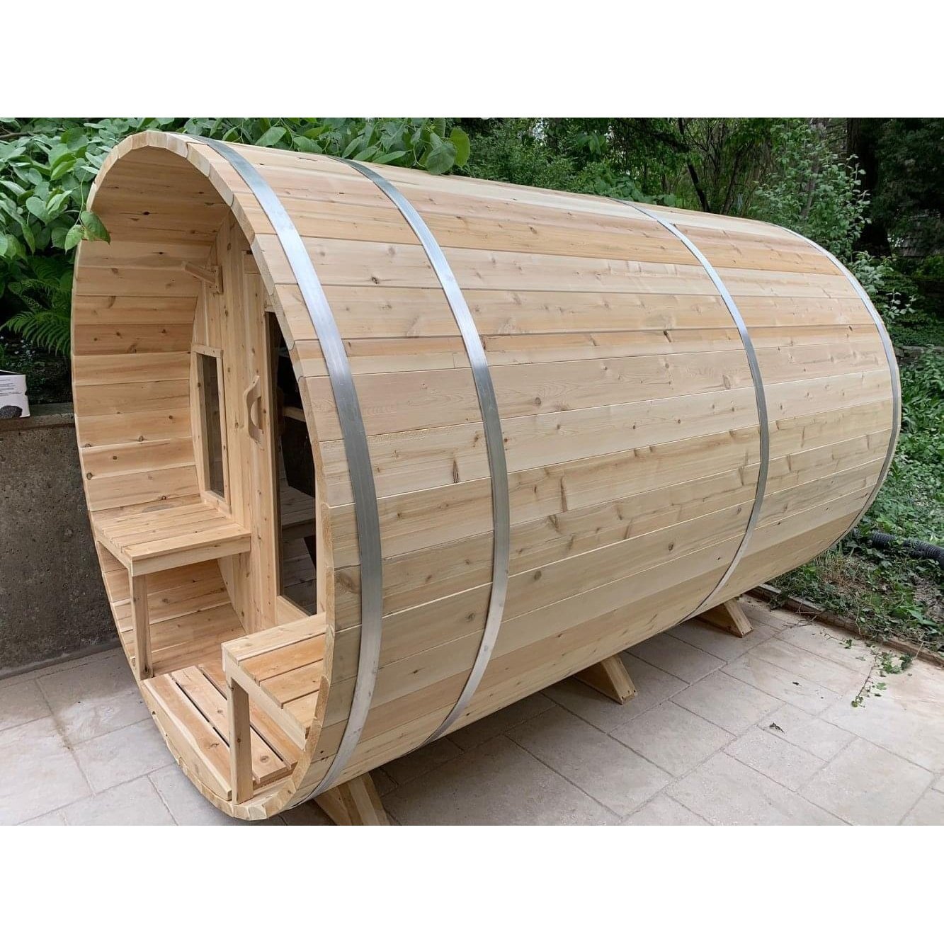 LeisureCraft Canadian Timber Tranquility Sauna (CTC2345W) – 2–6 Person Outdoor Barrel Sauna
